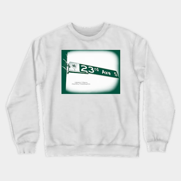 23rd Avenue, Central District, WHITE MINT Seattle, Washington by Mistah Wilson Crewneck Sweatshirt by MistahWilson